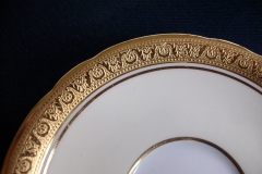 AYNSLEY #7761 CREAM/ ENCRUSTED GOLD BAND- CUP & SAUCER   .....   https://www.jaapiesfinechinastore.com