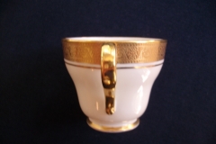 AYNSLEY #7761 CREAM/ ENCRUSTED GOLD BAND- DEMI CUP & SAUCER   .....   https://www.jaapiesfinechinastore.com