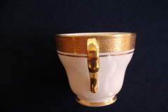AYNSLEY #7761 CREAM/ ENCRUSTED GOLD BAND- DEMI CUP & SAUCER   .....   https://www.jaapiesfinechinastore.com