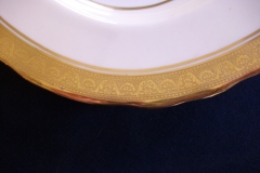 AYNSLEY #7761 CREAM/ ENCRUSTED GOLD BAND-  SERVING PLATTER  13 1/2"   .....   https://www.jaapiesfinechinastore.com