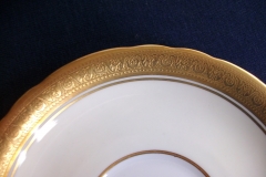 AYNSLEY #7761 CREAM/ ENCRUSTED GOLD BAND- SOUP BOWL & SAUCER  .....   https://www.jaapiesfinechinastore.com