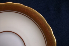 AYNSLEY #7761 CREAM/ ENCRUSTED GOLD BAND- SOUP BOWL & SAUCER  .....   https://www.jaapiesfinechinastore.com