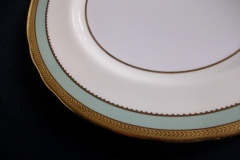 AYNSLEY #7963 BLUE-GRAY, CREAM & WHITE- ENCRUSTED GILT -  DINNER PLATE   .....   https://www.jaapiesfinechinastore.com