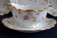 BAWO & DOTTER (ELITE WORKS) SCATTERED FLOWERS-GRAVY BOAT with ATTACHED UNDERPLATE  .....   https://www.jaapiesfinechinastore.com