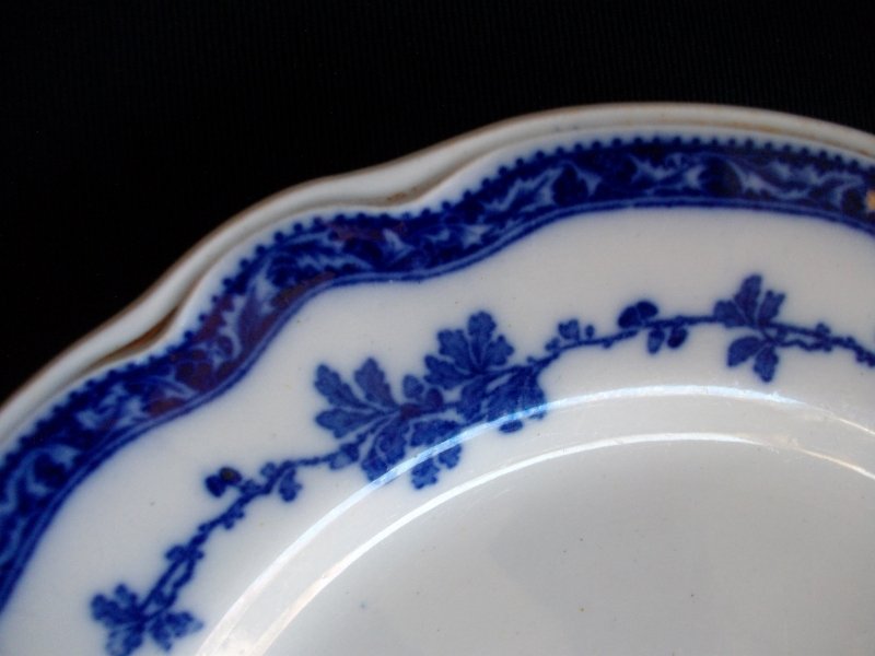 & STONIER ( BOSCOBEL) BELLE VUE FLOW BLUE (c.18911939) DINNER