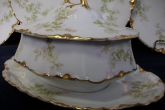 HAVILAND APPLE BLOSSOM SCH 61L-  COVERED GRAVY BOAT WITH ATTACHED UNDERPLATE ..... https://www.jaapiesfinechinastore.com