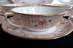 ROYAL CROWN DERBY LUCIENNE #A1266- SOUP BOWL & SAUCER   .....   https://www.jaapiesfinechinastore.com