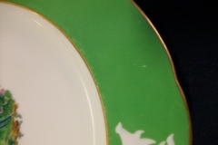 SPODE CHELSEA  BIRD GREEN R4689 SCALLOPED- DINNER PLATE  #4   .....         https://www.jaapiesfinechinastore.com