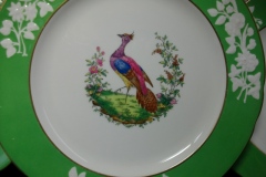 SPODE CHELSEA  BIRD GREEN R4689 SCALLOPED- DINNER PLATE  #6   .....         https://www.jaapiesfinechinastore.com