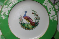 SPODE CHELSEA  BIRD GREEN R4689 SCALLOPED- DINNER PLATE  #2   .....         https://www.jaapiesfinechinastore.com