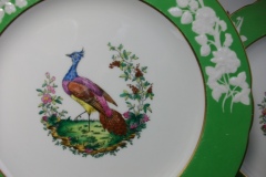 SPODE CHELSEA  BIRD GREEN R4689 SCALLOPED- DINNER PLATE  #2   .....         https://www.jaapiesfinechinastore.com