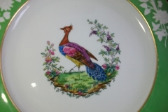 SPODE CHELSEA  BIRD GREEN R4689 SCALLOPED- DINNER PLATE  #3   .....         https://www.jaapiesfinechinastore.com