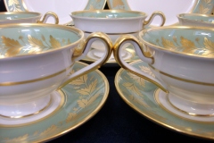 SPODE VALENTINE Y7706 GREEN WITH GOLD LEAF- CUP & SAUCER ..... https://www.jaapiesfinechinastore.com