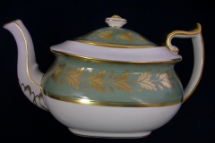 SPODE VALENTINE Y7706 GREEN WITH GOLD LEAF- TEAPOT 4 CUPPER ..... https://www.jaapiesfinechinastore.com