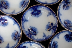 WOOD & SON  CLARENCE (FLOW BLUE)-   BERRY BOWL  ..... https://www.jaapiesFineChinaStore.come.com