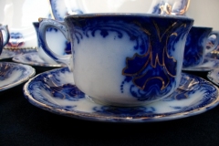 WOOD & SON  CLARENCE (FLOW BLUE)-   CUP & SAUCER ..... https://www.jaapiesFineChinaStore.come.com