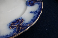 WOOD & SON  CLARENCE (FLOW BLUE)-  DINNER PLATE  .....  https://www.jaapiesFineChinaStore.com