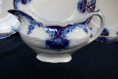 WOOD & SON  CLARENCE (FLOW BLUE)-  GRAVY BOAT- NO UNDERPLATE  .....  https://www.jaapiesFineChinaStore.come.com