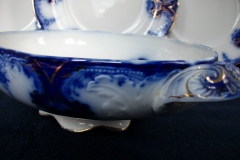 WOOD & SON CLARENCE  (FLOW BLUE)- OVAL COVERED SERVING BOWL- NO LID  .....  https://www.jaapiesFineChinaStore..com