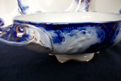 WOOD & SON CLARENCE  (FLOW BLUE)- OVAL COVERED SERVING BOWL- NO LID  .....  https://www.jaapiesFineChinaStore..com